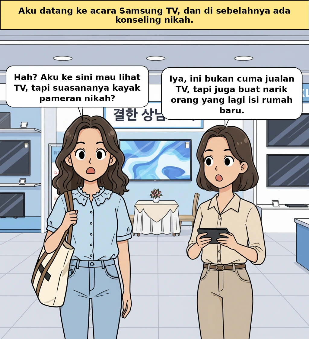 Mengapa Samsung sampai menambahkan pusat konsultasi perlengkapan pengantin pada acara pengalaman TV?