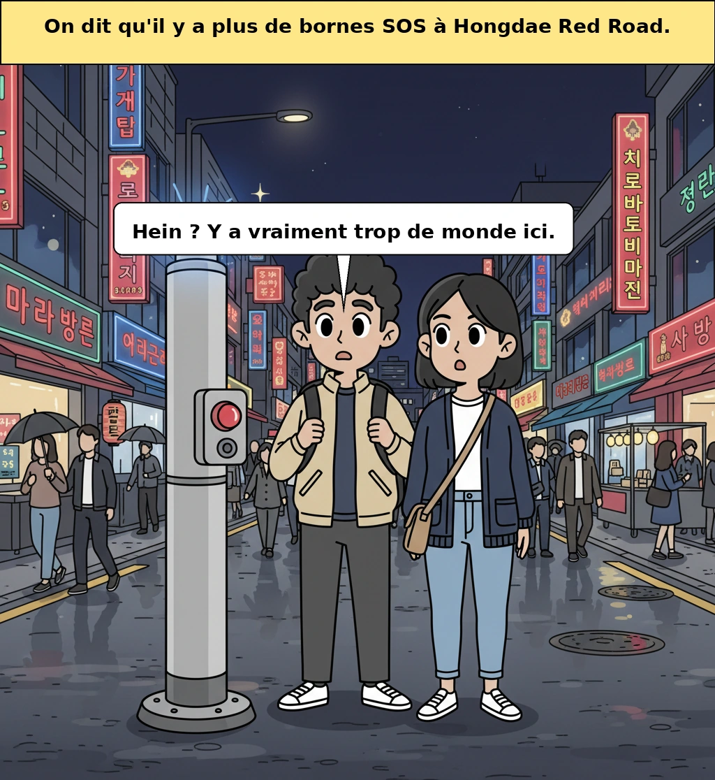 Pourquoi il y a plus de sonnettes d’urgence SOS sur la Red Road de Hongdae