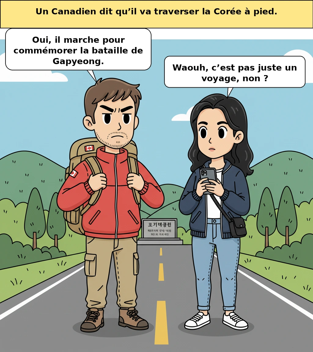 Pourquoi un Canadien traverse la Corée à pied jusqu’au bout, qu’était la bataille de Gapyeong