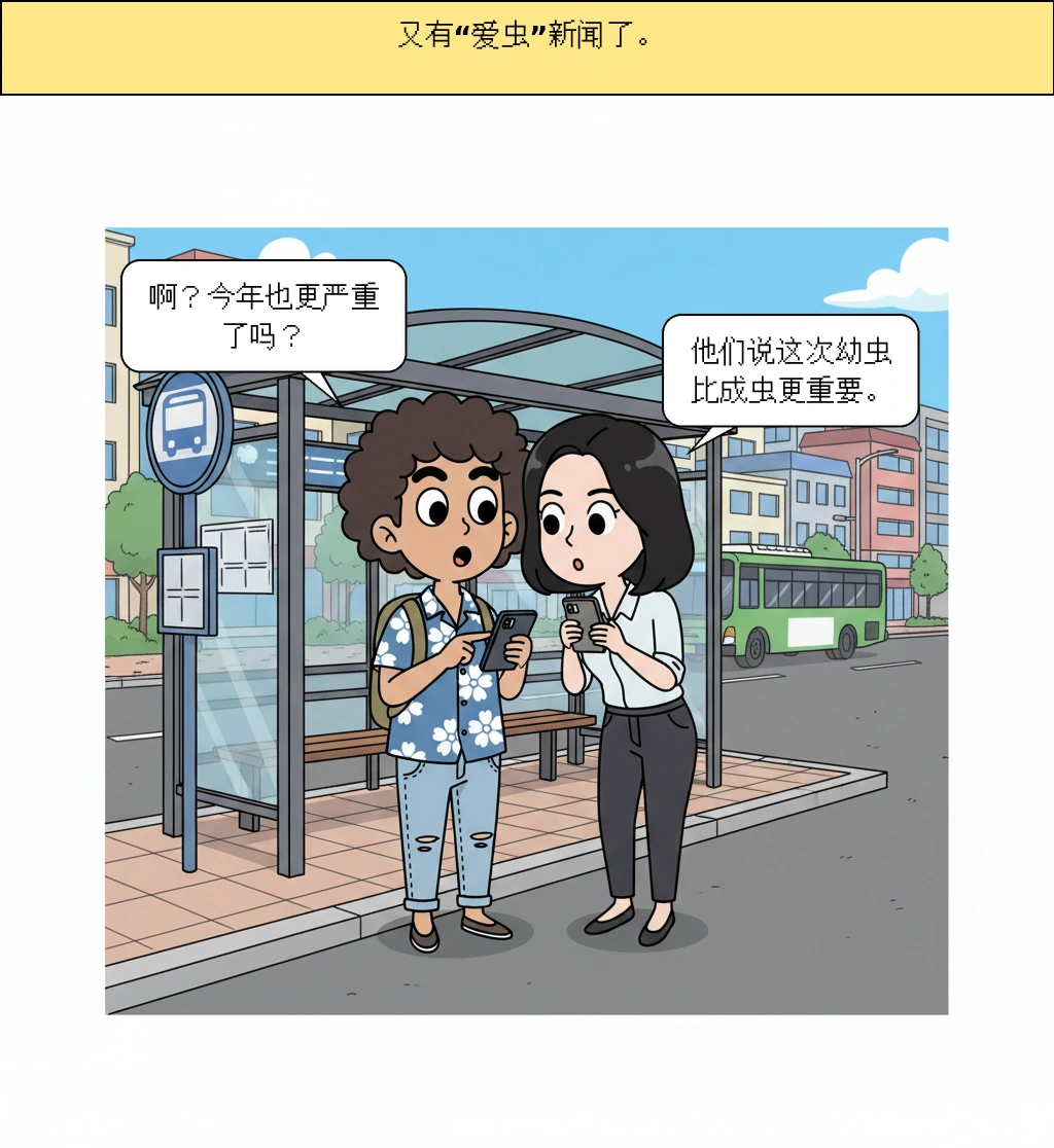 关于爱情虫幼虫扩散到市区的新闻，该怎么看
