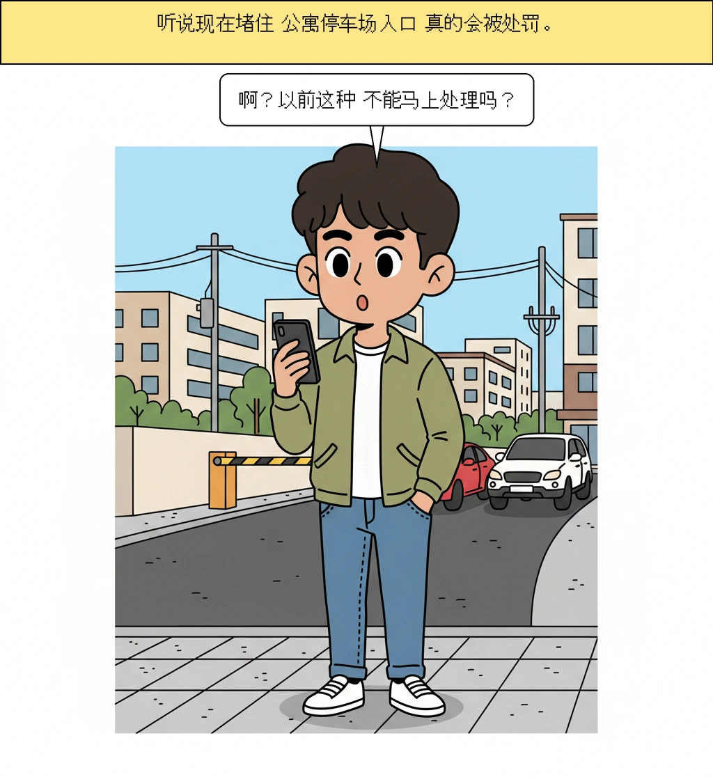 为什么堵住停车场入口现在终于真的可以处罚了