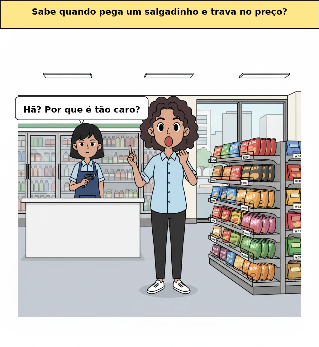 Por que o preço dos salgadinhos e doces é caro, será que é mesmo só por causa do custo de produção?