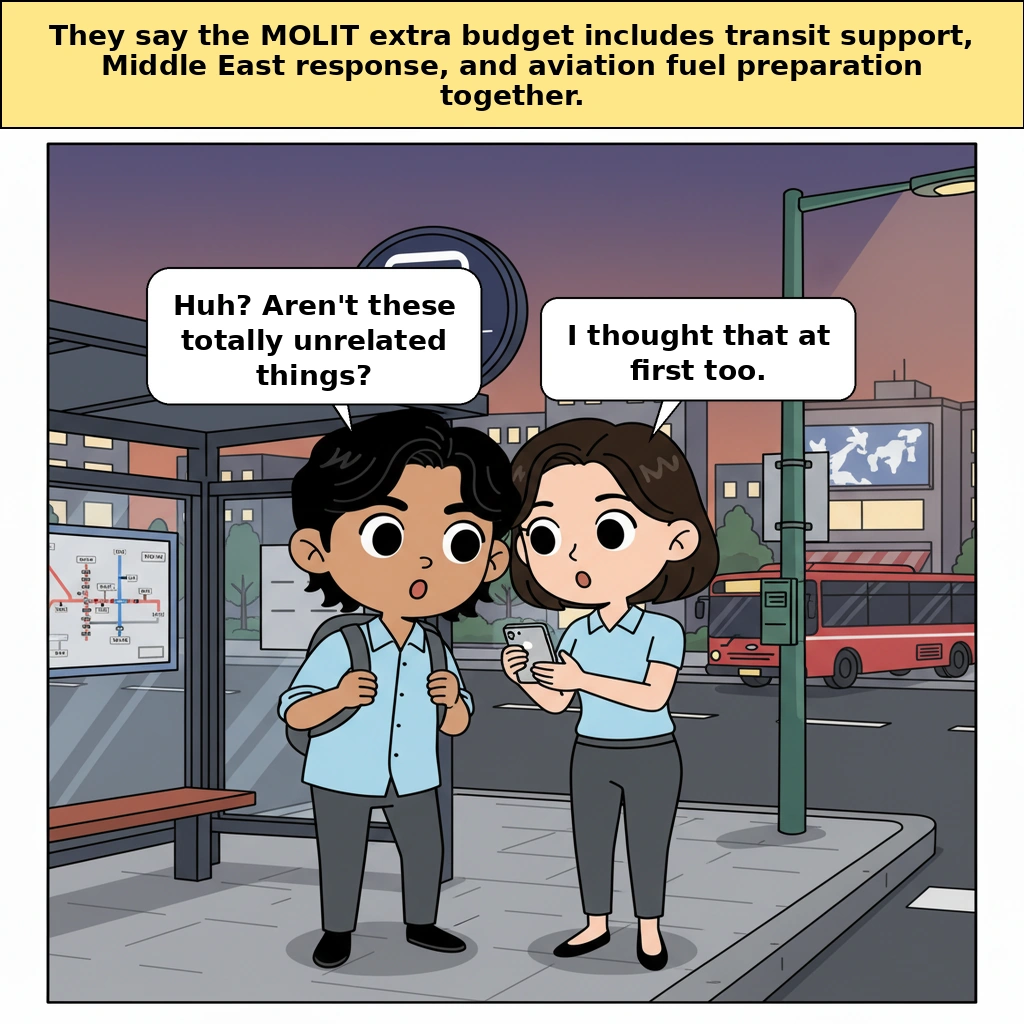 Why did the Ministry of Land, Infrastructure and Transport adjust everything at once, from transportation costs to aviation fuel, in the supplementary budget?