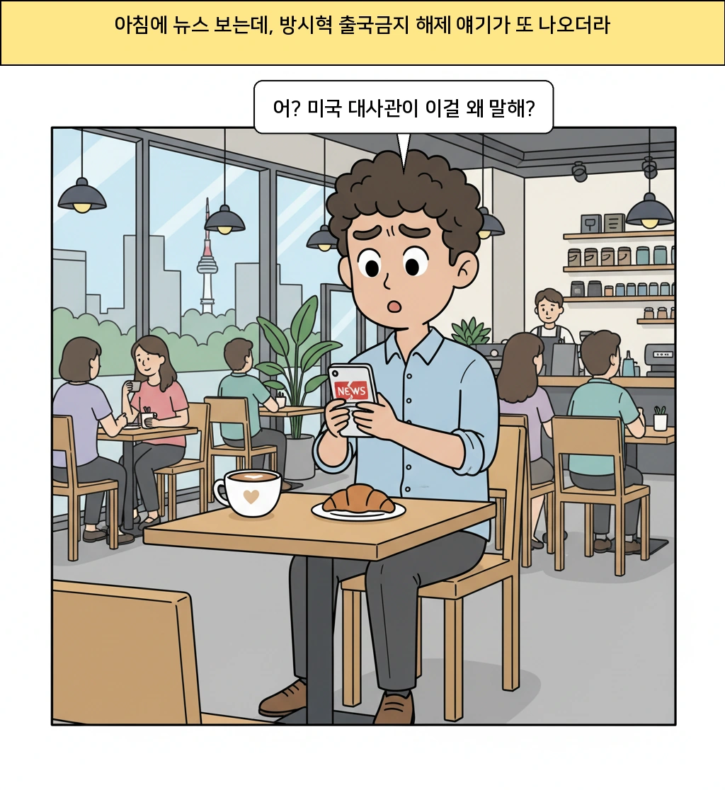 미국 대사관이 왜 방시혁 출국금지 해제를 말했을까