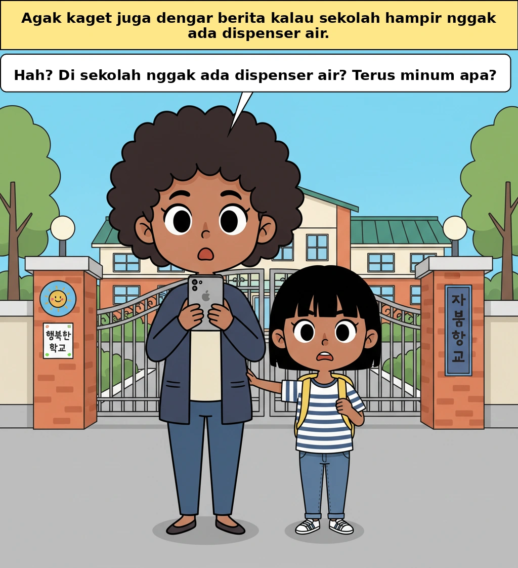 Berita tentang sekolah yang tidak punya pemurni air, isu aslinya bukan airnya tapi struktur pengelolaannya
