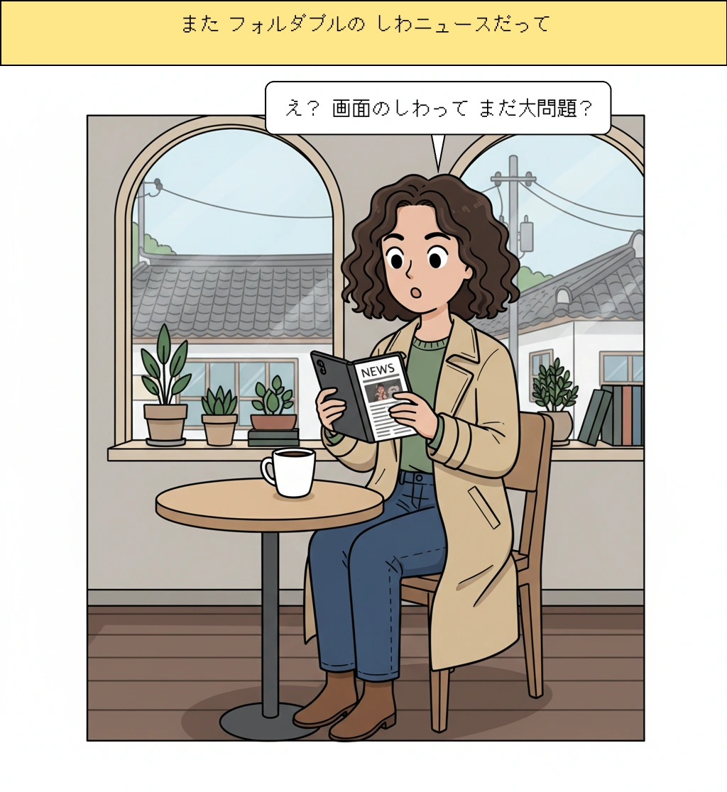 何万回折っても耐える画面、フォルダブルのしわは本当に消えるのか
