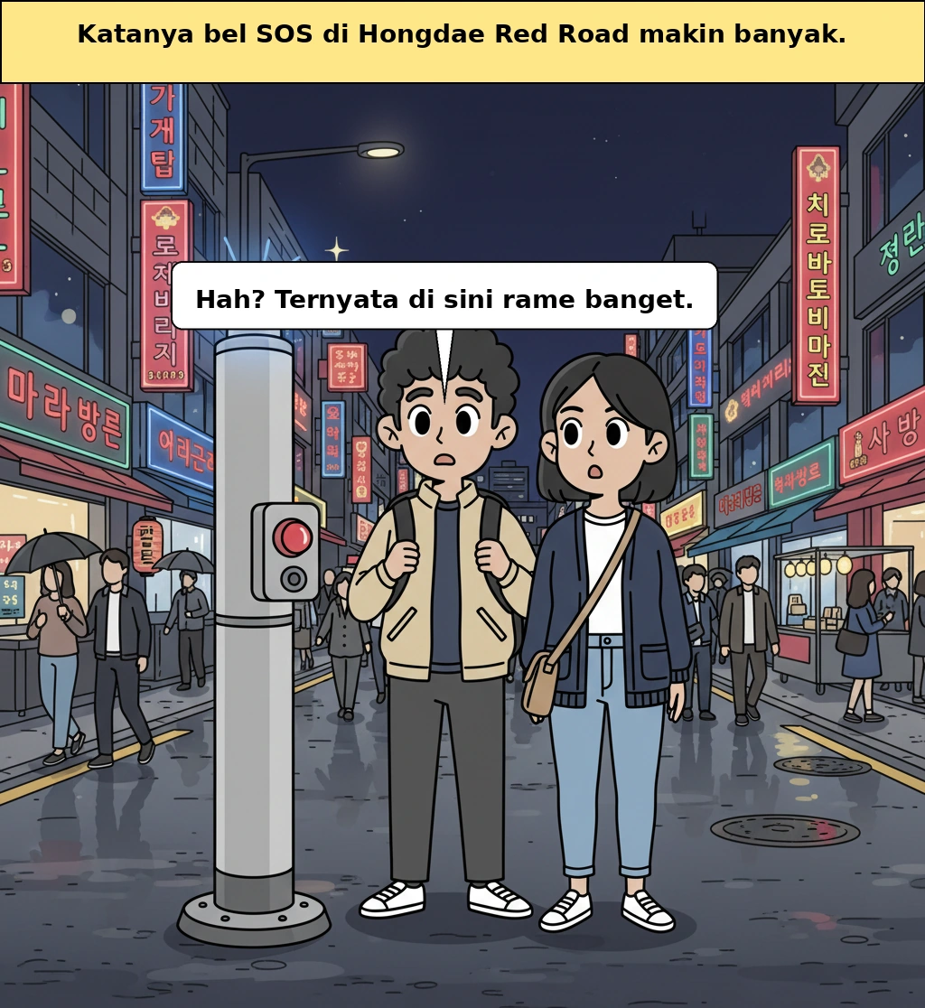 Alasan bel SOS darurat bertambah di Red Road Hongdae