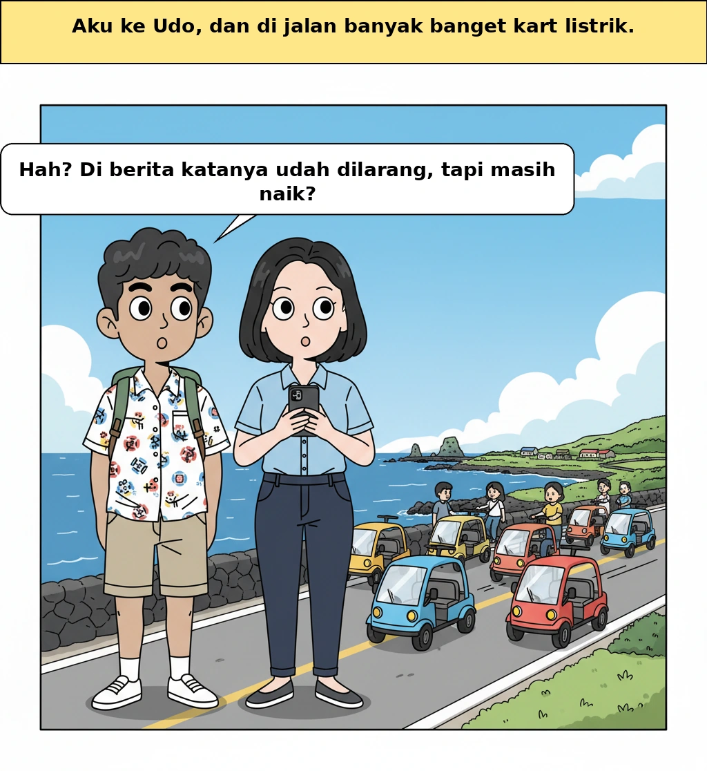 Mobil kart listrik Udo, kenapa tetap tidak berhenti walau dilarang