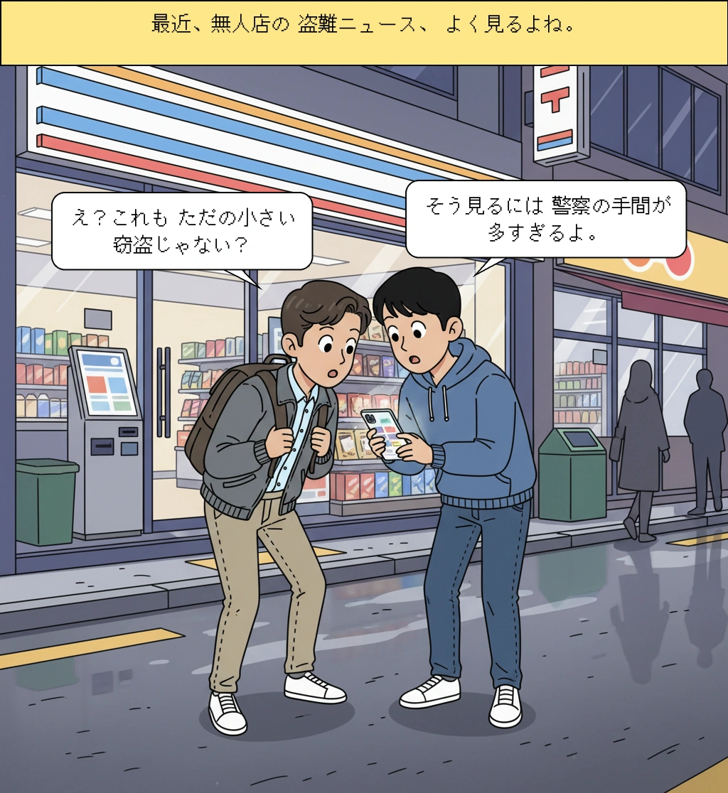 無人店舗の窃盗で、なぜ警察が事実上警備員のように動くことになるのか