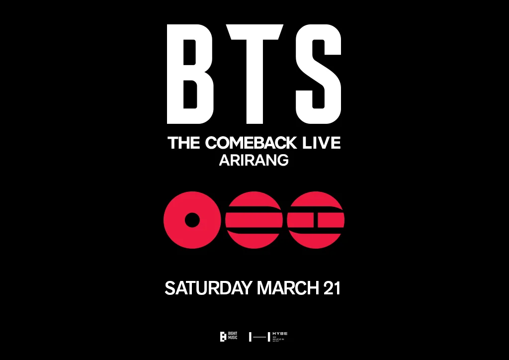 BTS THE COMEBACK LIVE ARIRANG 官方海报 (来源: BTS Official / Weverse)